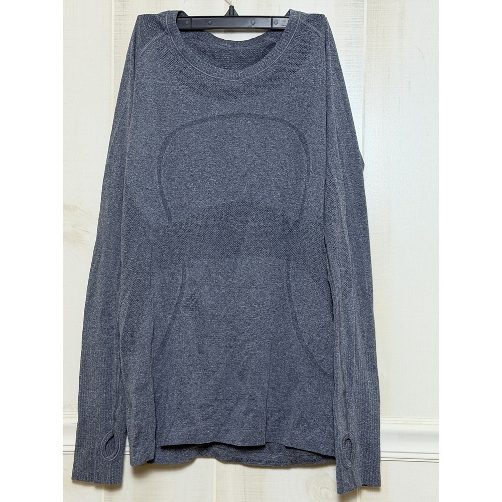 Lululemon‎ Swiftly Tech Shirt Womens 12 Gray Long Sleeve Seamless Running Gym